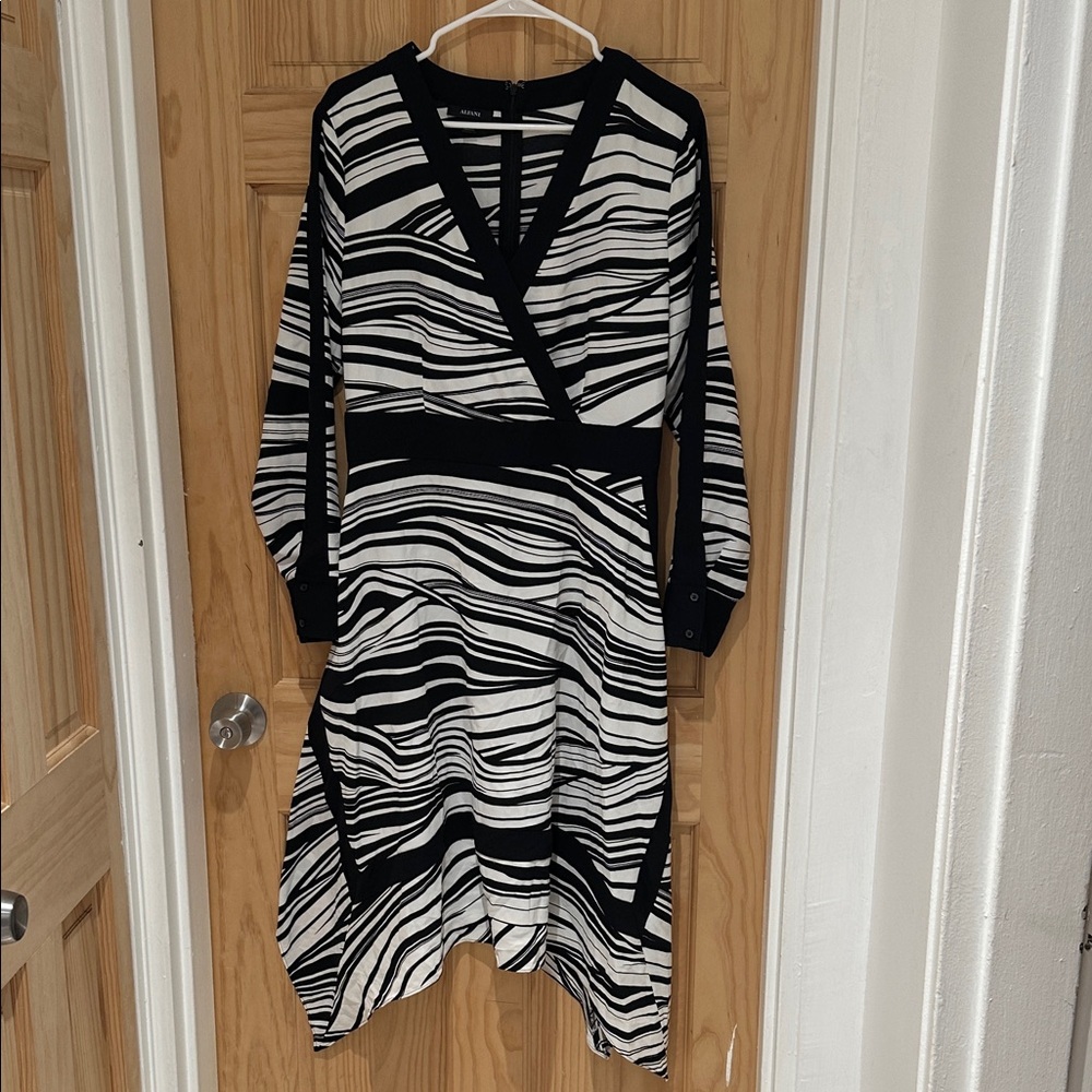 Alfani Asymmetrical Black and White Dress